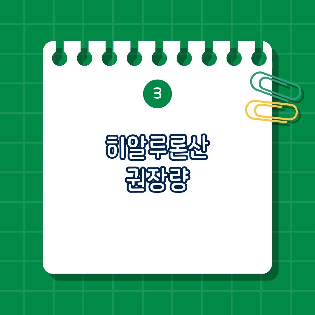 히알루론산(Hyaluronic Acid) 권장량
