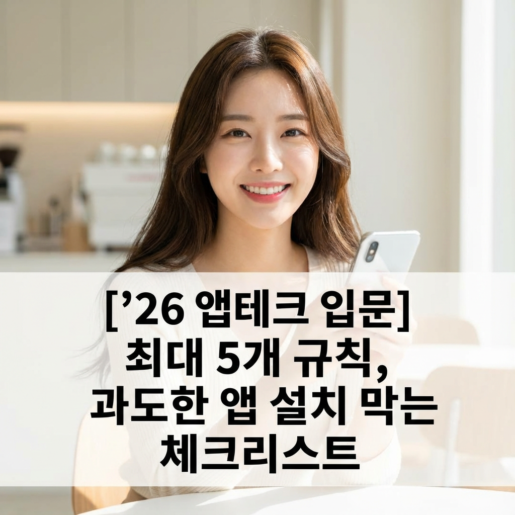 [&rsquo;26 앱테크 입문] 최대 5개 규칙 ｜ 과도한 앱 설치 막는 체크리스트