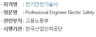 전기안전기술사 정식명칭 정보 이미지