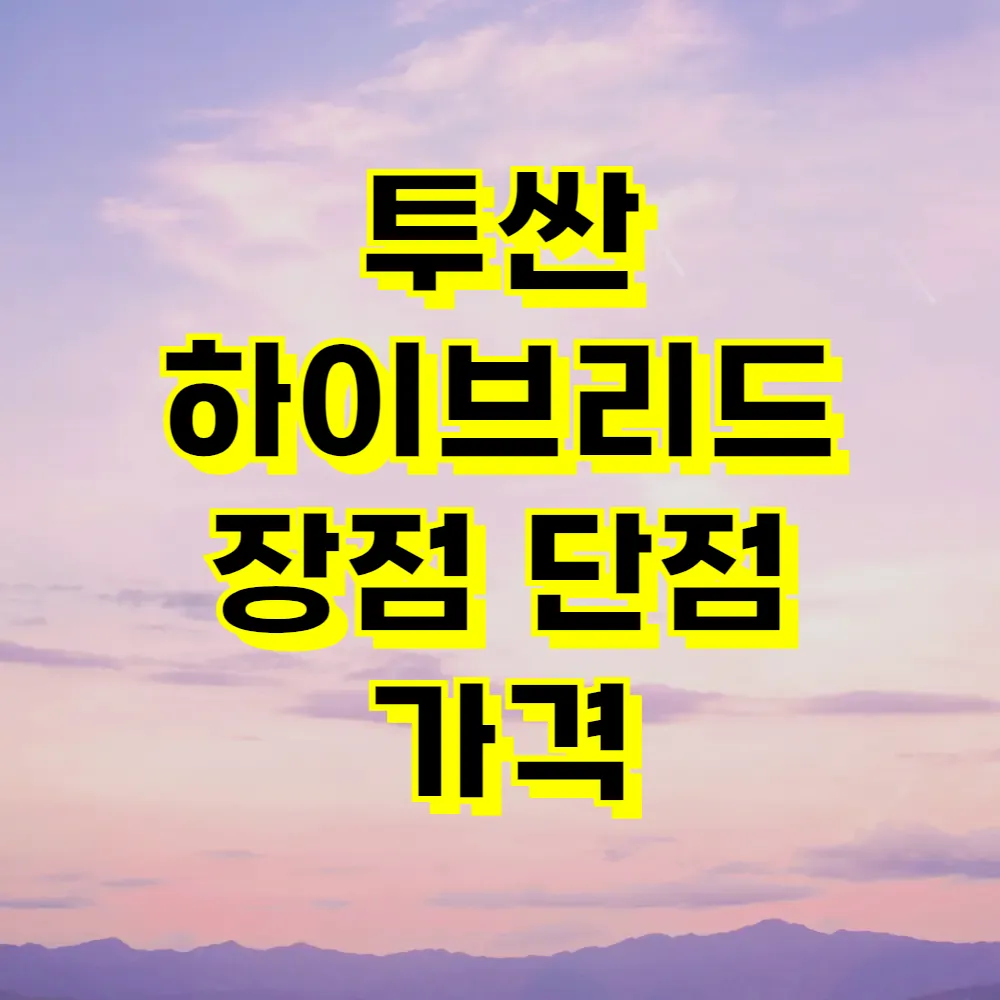 투싼 하이브리드 장점 단점 가격