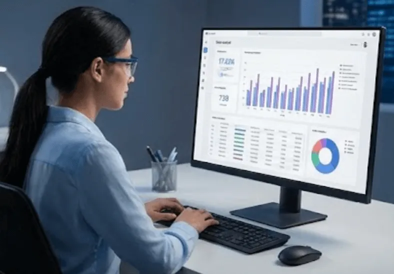 과학자, 개발자, 데이터 분석가, 콘텐츠 크리에이터 등 다양한 분야의 전문가들이 제미나이 3.1 Pro를 활용하여 협업하는 모습을 보여주는 디지털 워크스페이스 이미지. 각 직업군이 AI를 통해 업무 효율을 높이는 구체적인 사례를 시각적으로 표현함.