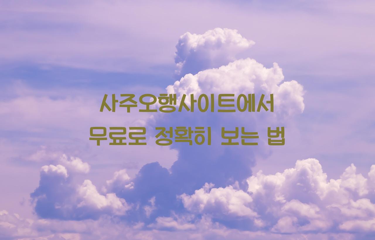 사주오행사이트