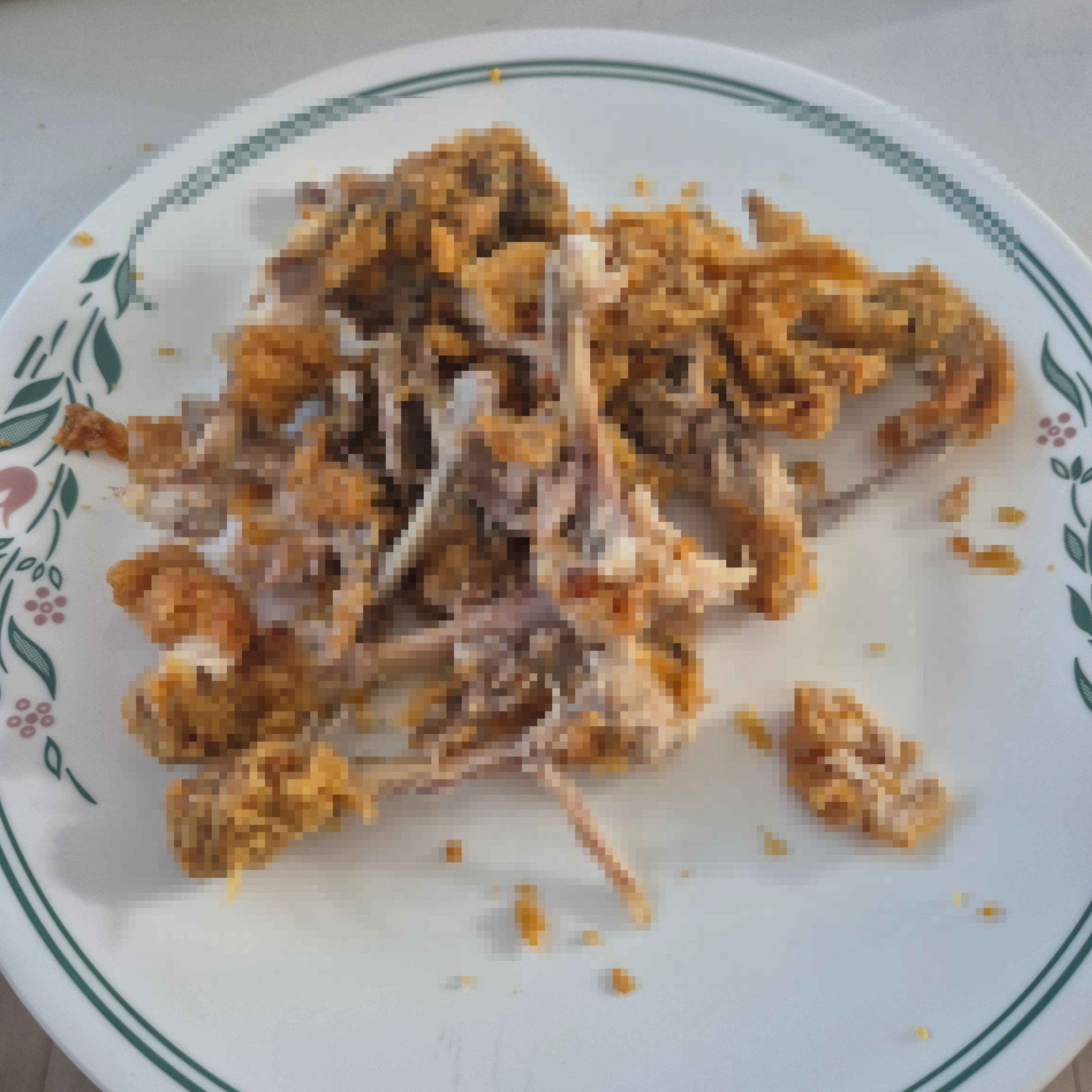 음식물 열풍 처리 전 치킨 뼈