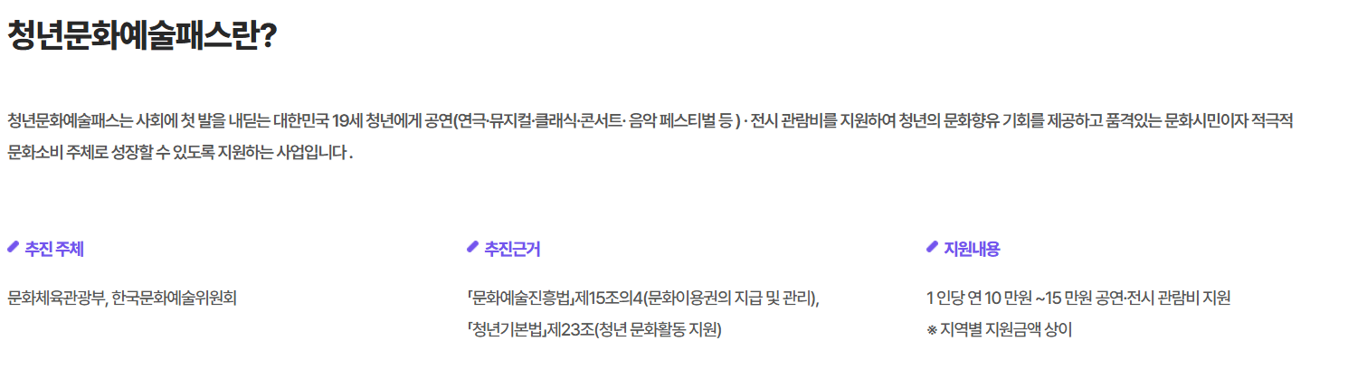  2025 청년문화예술패스 신청 및 사용방법 : 2006년생 필수! 최대 15만원