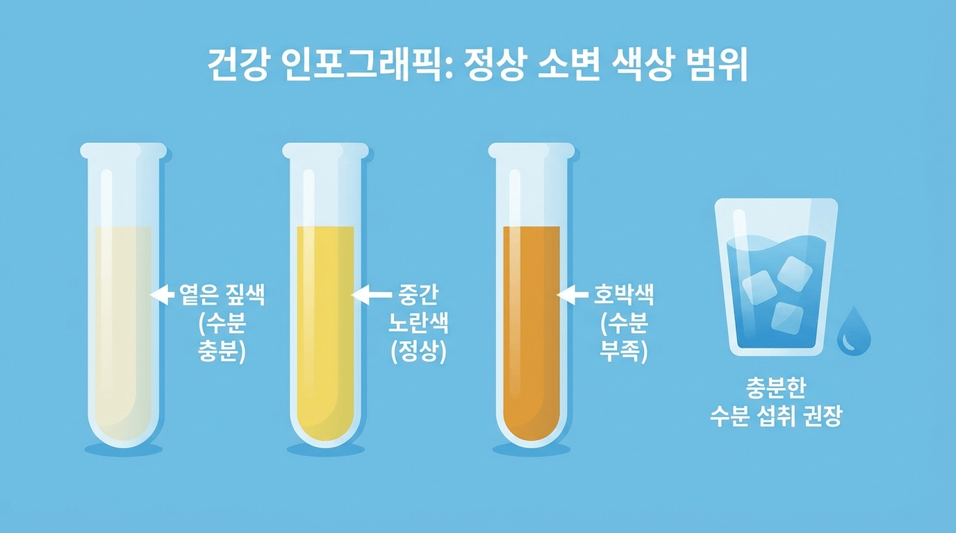 정상 소변 색 범위 그라데이션 일러스트