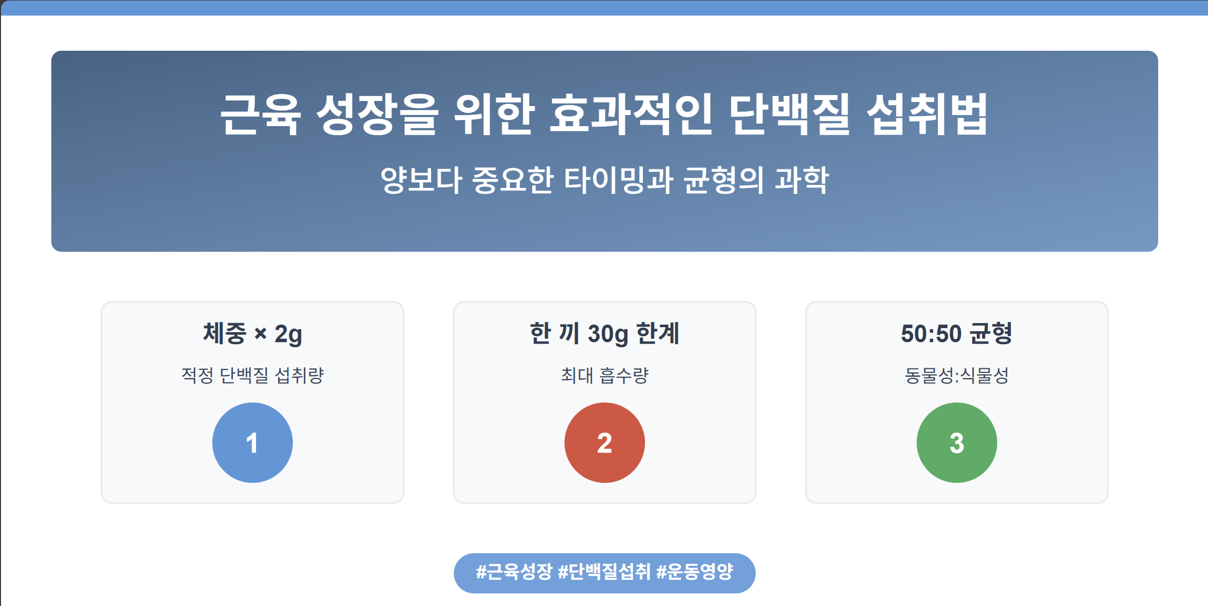 근육 성장을 위한 효과적인 단백질 섭취법