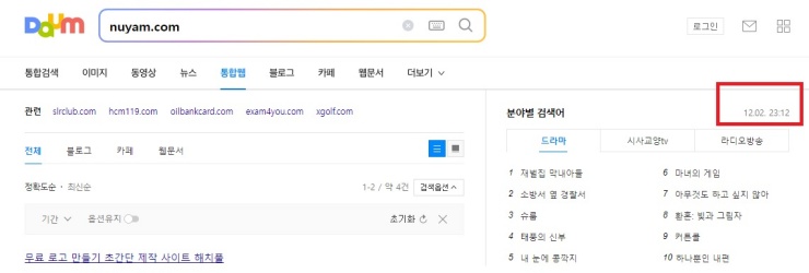 다음-검색창에-주소-넣었는데-사이트-정보가-나오지-않음