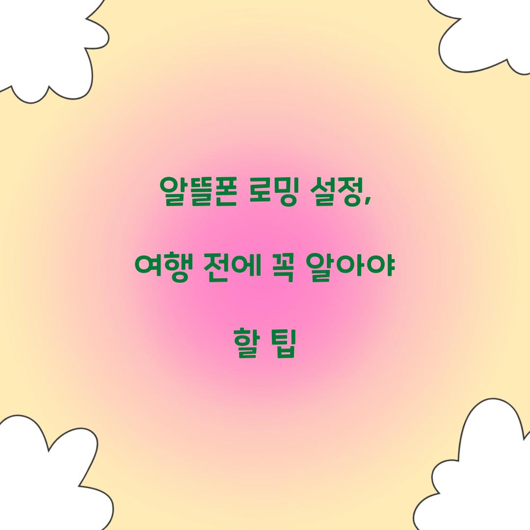 알뜰폰 로밍 설정