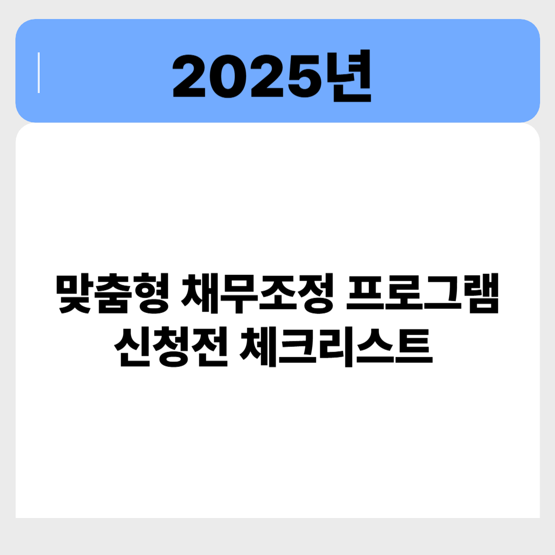 맞춤형 채무조정 프로그램 신청 전 확인해야 할 체크리스트 관련 이미지