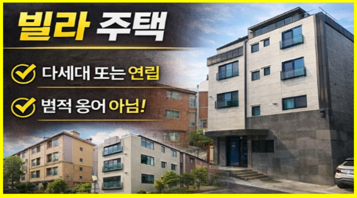 빌라는 무엇일까요? 다세대주택 또는 연립주택과 같은데 크기가 다른 차이가 있어요.