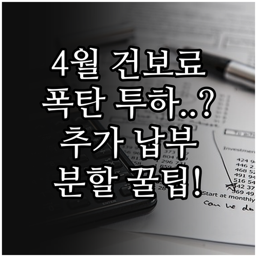 건강보험료 연말정산 4월 추가 납부 ..