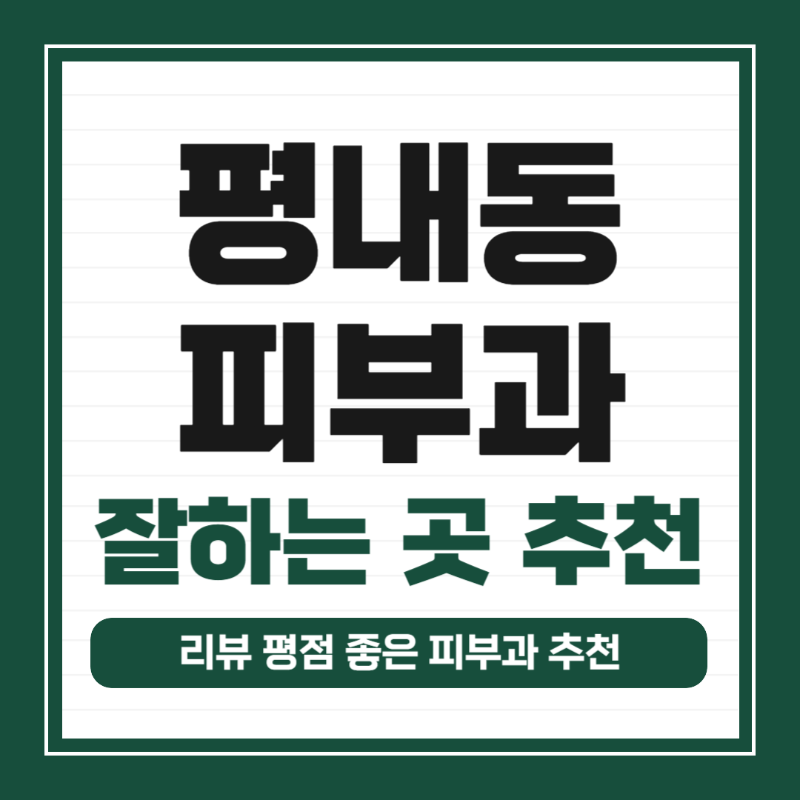 남양주 평내동 피부과 유명한 곳 모공 레이저 잘하는 곳 추천 TOP 5