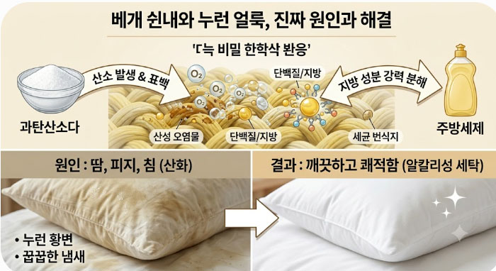 과탄산소다와 뜨거운 물로 베개 쉰내 완벽 제거하는 법 (STEP-BY-STEP)