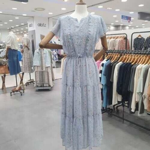 꽃 패턴 롱 원피스