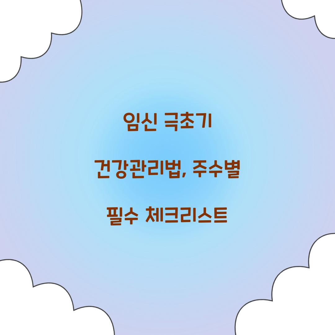 임신 극초기 건강관리법