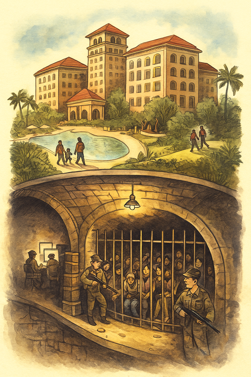 캄보디아 범죄단지를 상징하는 삽화