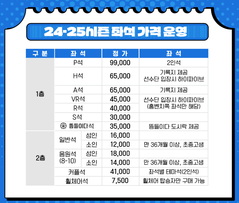 대구한국가스공사 티켓가격