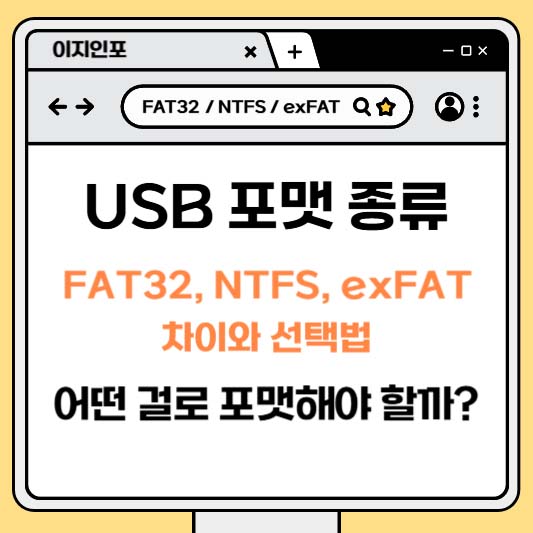 USB 포맷 종류 FAT32, NTFS, exFAT 차이와 선택법! 어떤 걸로 포맷해야 할까?