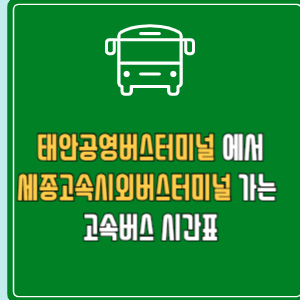 태안공영버스터미널에서 세종고속시외버스터미널 고속버스 시간표 요금 예매