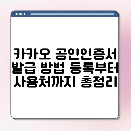 카카오 공인인증서 발급 방법 등록부터 사용처까지 총정리