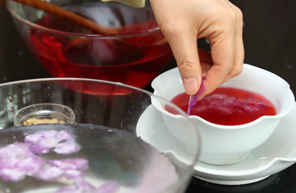 한국의 떡 종류 화전-오미자 화채만들기