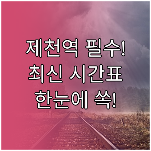 제천역 기차 시간표 정리 상행선 하행..