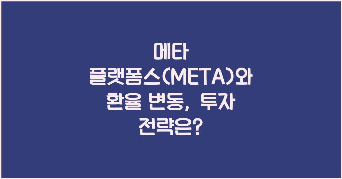 메타 플랫폼스(META)와 환율 변동