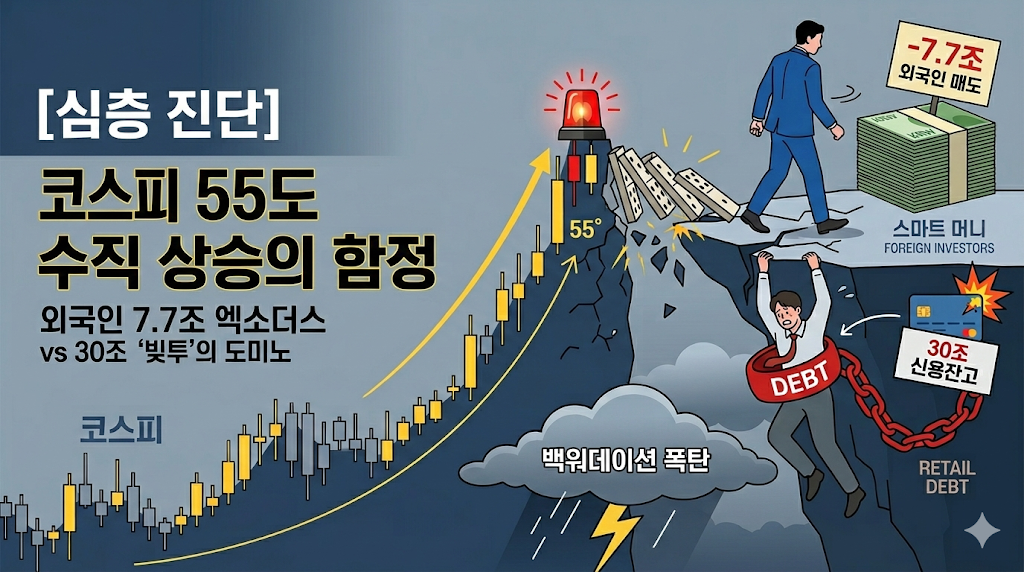 [심층 진단] 코스피 수직 상승의 함정: 외국인 -7.7조 엑소더스와 '백워데이션 폭탄' 시나리오
