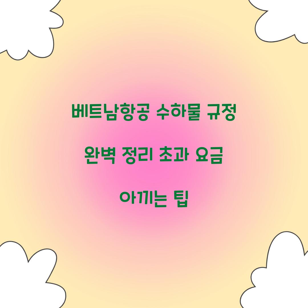 베트남항공 수하물 규정