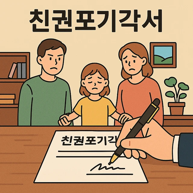 친권포기각서, 친권포기