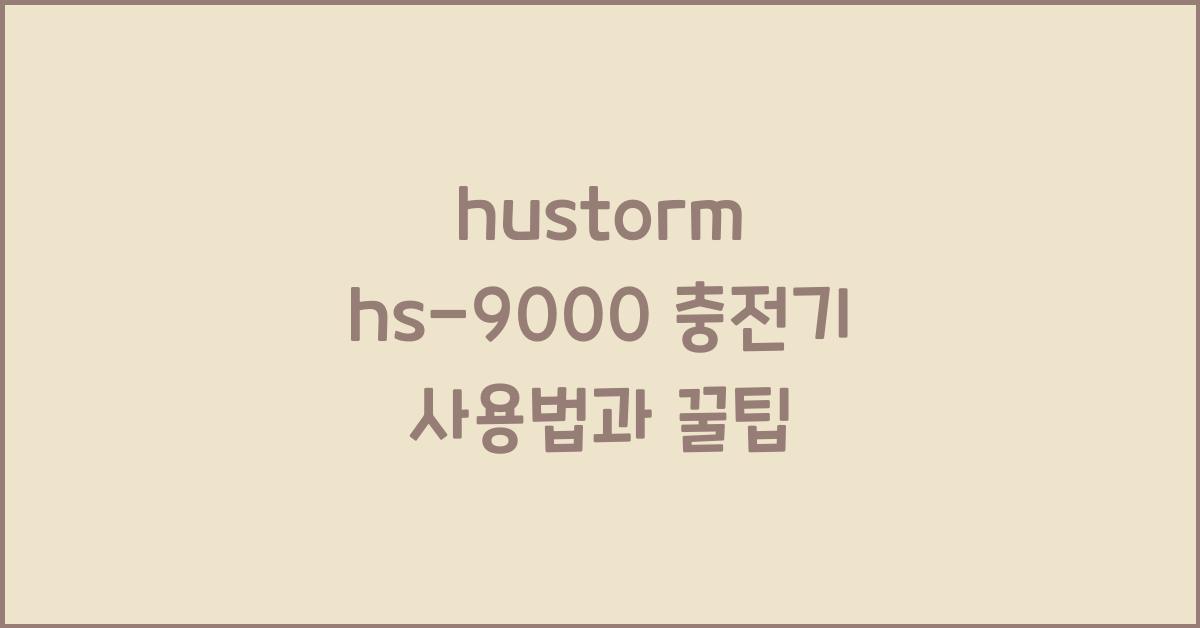 hustorm hs-9000 충전기