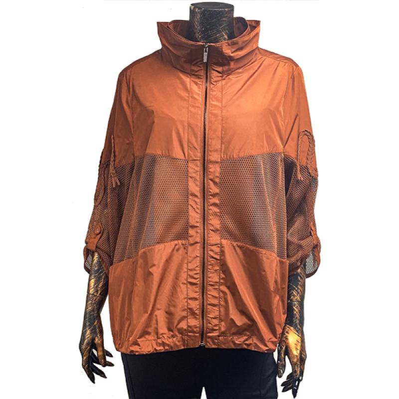 데시데 꽈배기 자수 메쉬배색 벌룬자켓 DMM571