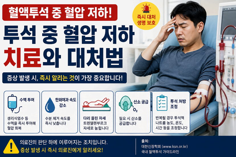 투석 중 혈압 저하 치료와 대처법 이미지사진