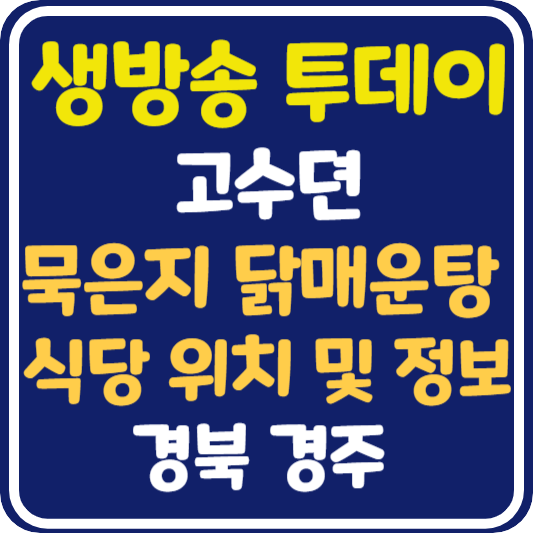 생방송 투데이 고수뎐 묵은지 닭매운탕 식당 위치 및 정보