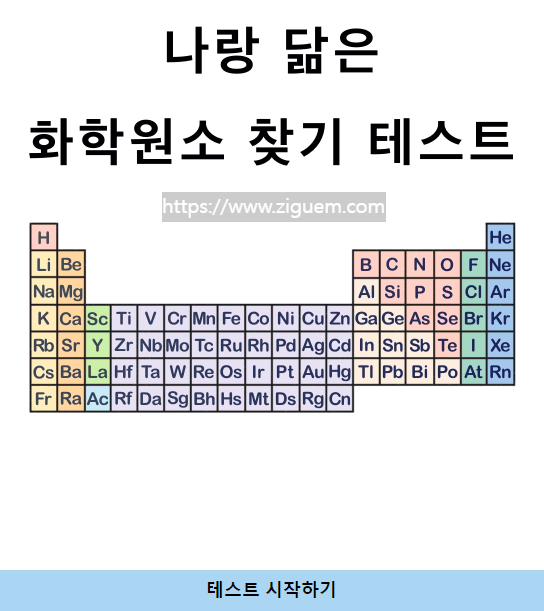 화학원소 테스트 mbti 결과