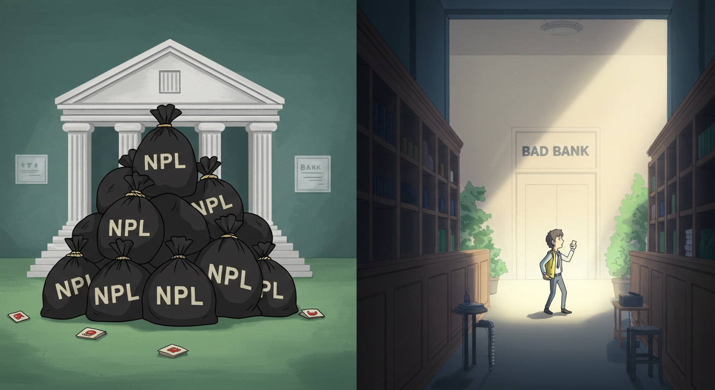 배드뱅크 필요성을 보여주는 비교 장면