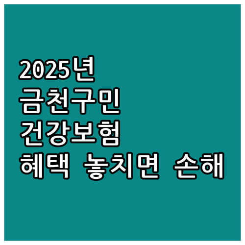 2025 금천구 건강보험료 지원: 놓..