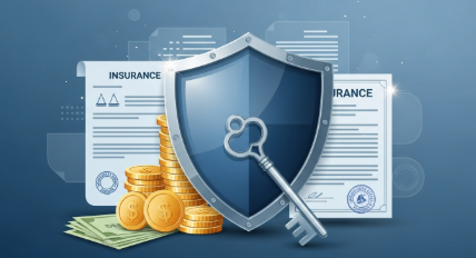 전세 보증금과 열쇠가 안전하게 보호되는 모습, 강화된 보증보험과 법적 안전망을 상징