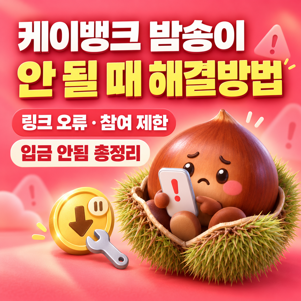 케이뱅크 밤송이 안 될 때 해결방법｜링크 오류&middot;참여 제한&middot;입금 안됨 총정리[2026 최신]