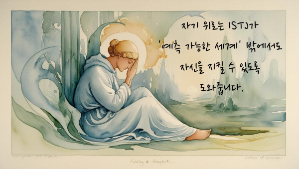 자기 위로는 ISTJ가 ‘예측 가능한 세계’ 밖에서도 자신을 지킬 수 있도록 도와줍니다에 관한 그림