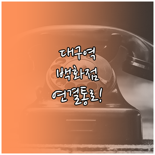 대구역 주변 교통편 및 롯데백화점 연..