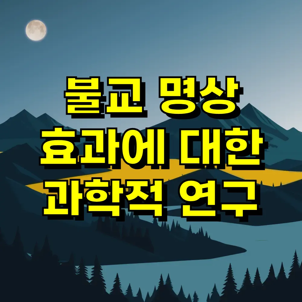 불교 명상 효과에 대한 과학적 연구