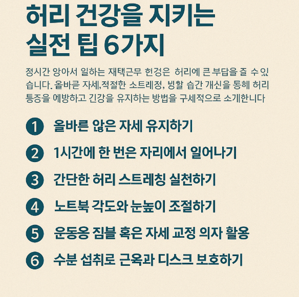 허리 건강을 지키는 실접 팁