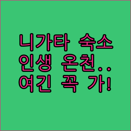 일본 니가타 숙소 추천 TOP 4 위..