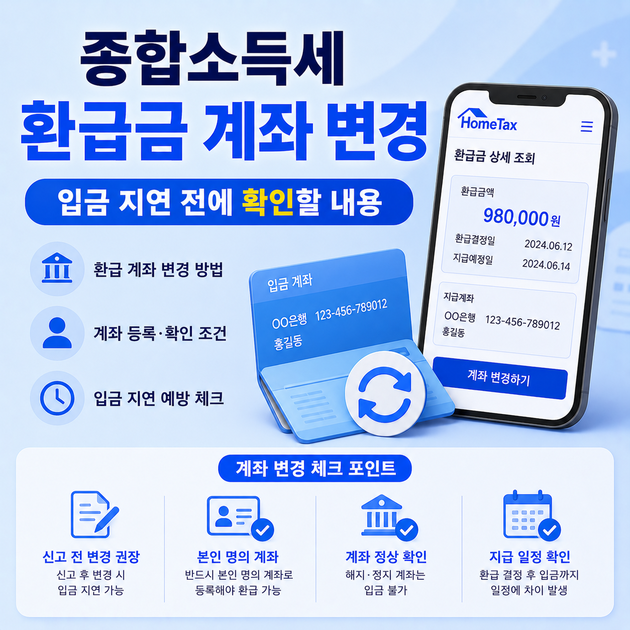 종합소득세 환급금 입금 계좌 변경 방법 안내