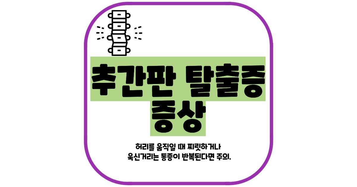 추간판 탈출증 증상