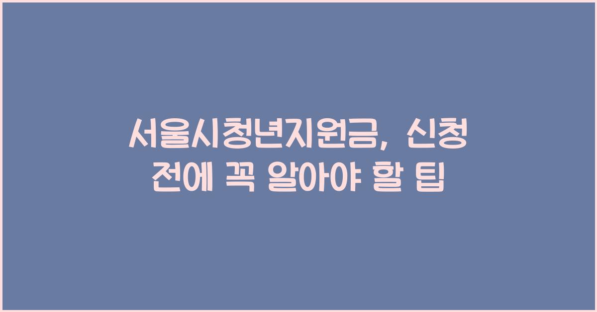 서울시청년지원금