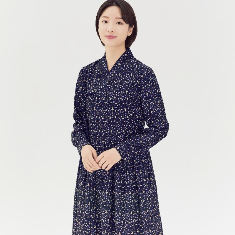 36 돌실나이 생활한복 여자 봄 가을 꽃무늬 철릭 원피스 IL32D172