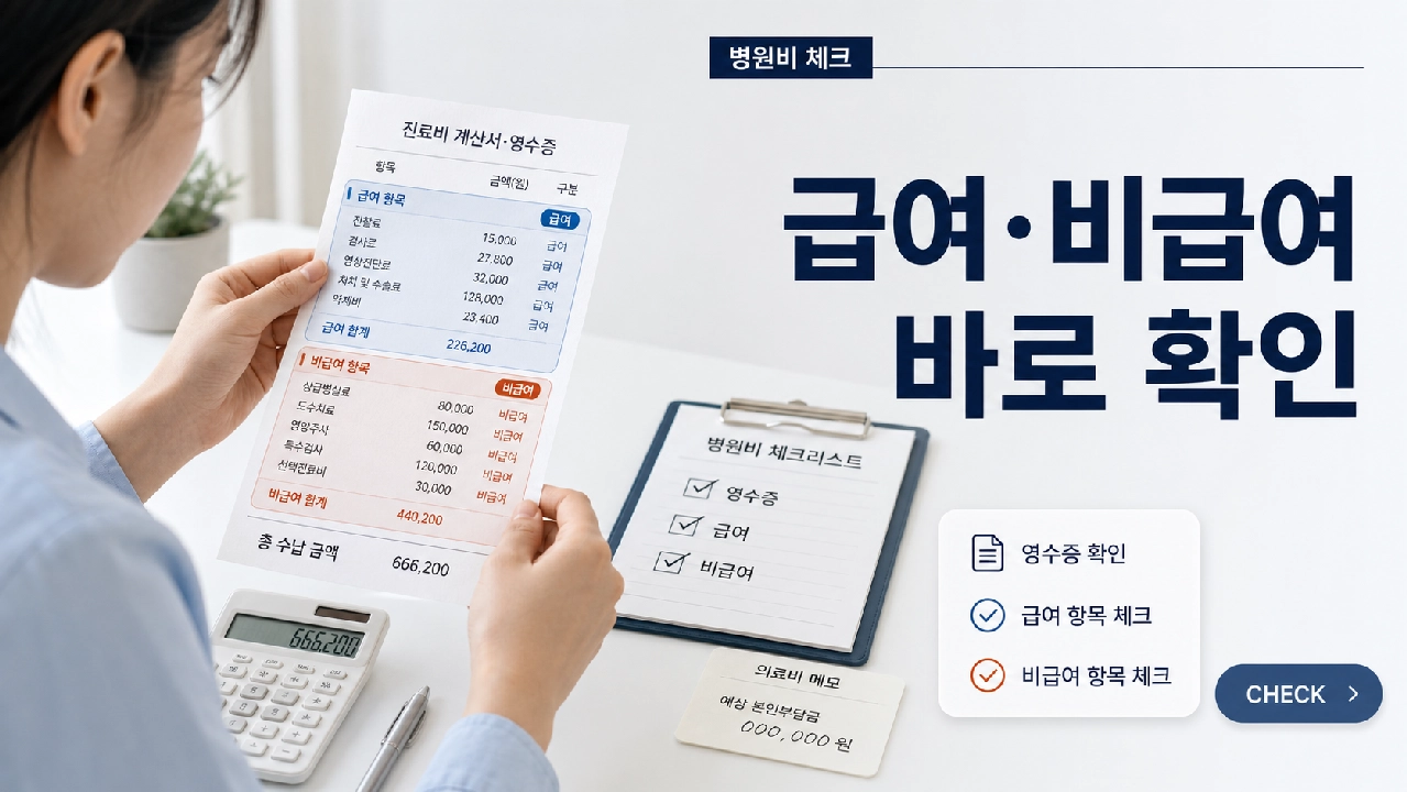 병원비가 많이 나왔을 때 영수증에서 바로 봐야 할 급여·비급여 체크표