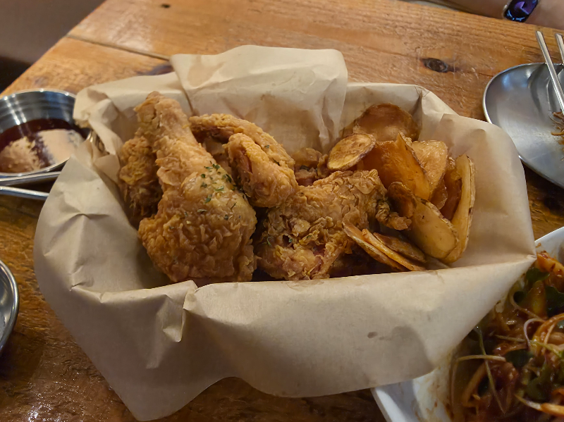 텐쿡의 후라이드 치킨.